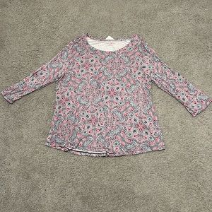 Croft & Barrow, 3/4 sleeve, paisley print
